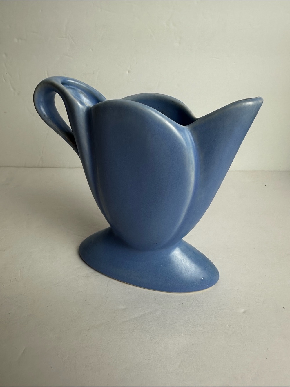 Vintage Camark Pottery Tulip Creamer Pitcher Vase #829 1950s Light Blue
